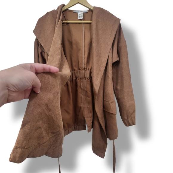 🌿NWT HYFVE Tan Cinch Waist Women's Small Cavender’s Boho Chic Fall Coat - Picture 9 of 14